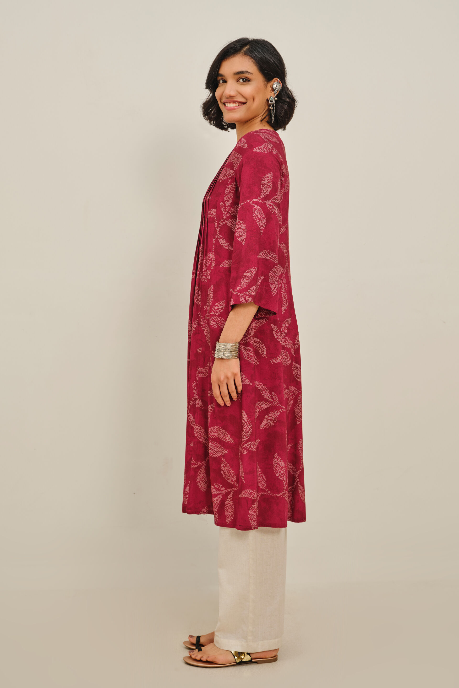 Wine Tarang Kurta, Wine, image 3